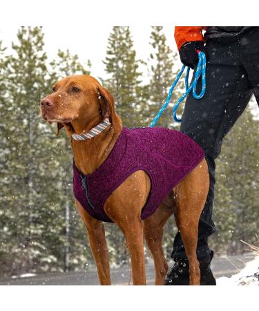 Kurgo Core Dog Sweater XL - Lightweight Fleece 2-Way Zipper Harness Compatible - Purple Violet | International Shipping - Buy Online on SooperMarket.com