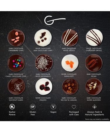 Vegan Gluten Free Chocolate Covered Cookies Gift Basket | Handcrafted Gourmet Treats for Holidays | Perfect for Hostess and Corporate Gifts | 12 Count | Kosher Certified | Black Marble Design - Buy Online on SooperMarket.com