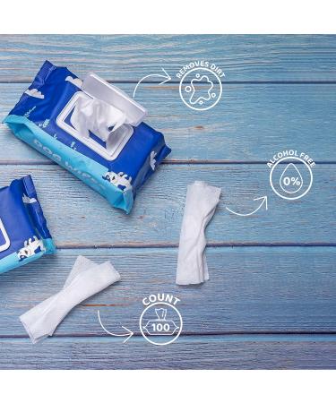 Floofs Wet Wipes for Dogs & Cats | 100 Perfume-Free Antibacterial Hypoallergenic Cleaning Towels | 15x20cm | Ideal Dog Wipes for Sensitive Skin - Buy Online on SooperMarket.com