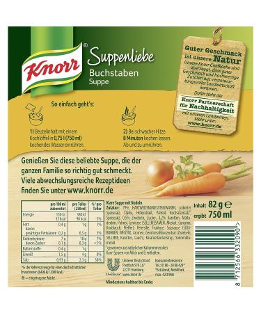 Buy Knorr Love Letter Soup - Delicious Noodle Soup with Natural Ingredients | 3 Plates & 2 Packs of Herbs (82g) | International Shipping Available - Buy Online on SooperMarket.com