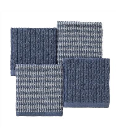 SKL Home Longborough 100% Turkish Cotton Washcloth Set - 12x12 - Denim Blue - 4 Pack - Buy Online on SooperMarket.com