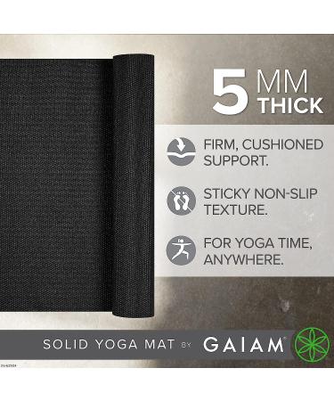 Gaiam Premium 5mm Non Slip Yoga Mat for Yoga, Pilates & Workouts - Black - Buy Online on SooperMarket.com