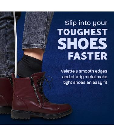 Velette Metal Shoe Horn - Long Shoehorn Helper for Seniors, Men, Women, and Kids - Ideal for Boots and Shoes - Buy Online on SooperMarket.com