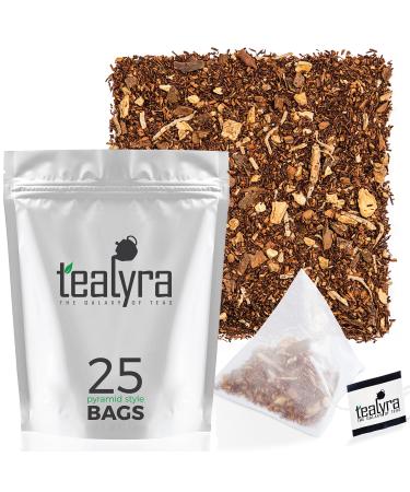 Tealyra - Rooibos Coconut Vanilla Chai - 25 Bags - Ginger Cinnamon - Red Bush Rooibos Herbal Loose Leaf Tea - Antioxidants Rich - Caffeine-Free - Pyramids Style Sachets