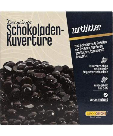 Decocino chocolate -kubure tender bitter - 200 g - Belgian premium chocolate for melting - e.g. fill & decorate or as a glaze