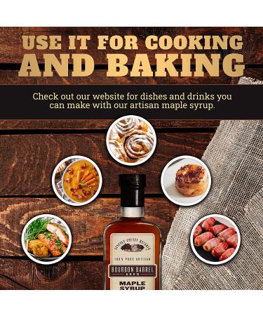 Lincoln County Reserve Bourbon Maple Syrup - Grade A Amber Rich Taste, 12oz Glass Bottle - Gluten Free, USA Made Bourbon Barrel Aged Syrup for Pancakes & Waffles - Buy Online on SooperMarket.com