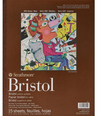 Strathmore 400 Series Bristol  2-Ply Vellum  11x14 Tape Bound  15 Sheets Vellum  2 Ply 11x14