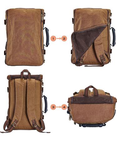 KAUKKO Canvas Khaki Outdoor Travel Backpack for Men - Hiking Camping Rucksack - Buy Online on SooperMarket.com