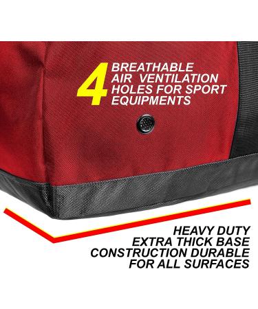 Fitdom 130L Heavy Duty Extra Large Sports Duffle Bag - Red | Adjustable Shoulder & Compression Straps | Ideal for Soccer, Baseball, Basketball, Hockey, Football & Team Coaches - Buy Online on SooperMarket.com