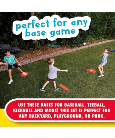 Franklin Sports Field Day Baseball Base Set - Portable Red Rubber Bases for Baseball, Softball, Kickball - Includes Home Plate - Easy Set Up - Buy Online on SooperMarket.com
