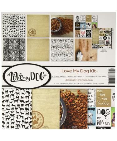Reminisce (REMBC) Love My Dog Scrapbook Collection Kit, Multi Color Palette