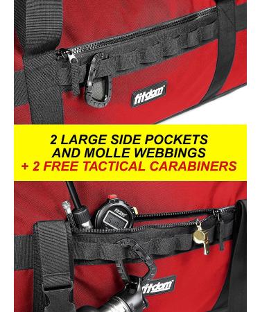 Fitdom 130L Heavy Duty Extra Large Sports Duffle Bag - Red | Adjustable Shoulder & Compression Straps | Ideal for Soccer, Baseball, Basketball, Hockey, Football & Team Coaches - Buy Online on SooperMarket.com