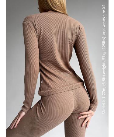 DreamBuy Ribbed Pyjama/Tracksuit/Loungewear in 20 Colors - Unisex Baby, Kids, Women, Men M Biscuit - Buy Online on SooperMarket.com