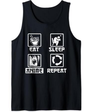 Ramen Noodles Kawaii Japanese Eat Sleep Anime Repeat Anime Tank Top