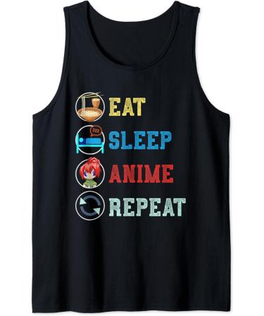 Ramen Noodles Eat Sleep Anime Repeat Japanese Manga Anime Tank Top