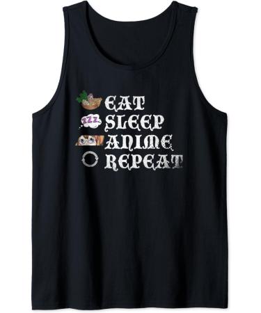 Japanese Kawaii Ramen Noodles Eat Sleep Anime Repeat Anime Tank Top