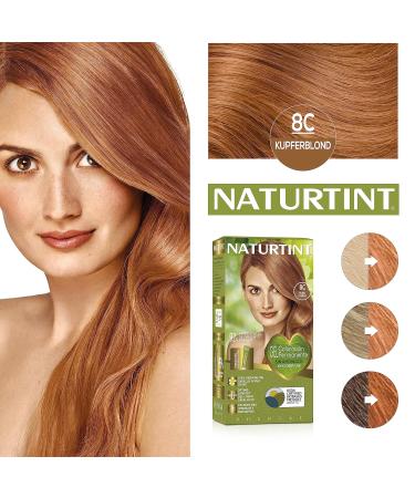 Natureint Biobased Hair Color 8C Copper Blonde | Ammonia-Free | 3 Pack - 510ml Natural Ingredients - Buy Online on SooperMarket.com