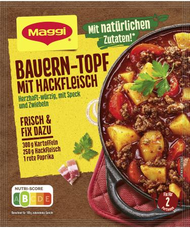 MAGGI Fix for farmer's pot with minced meat seasoning mix with natural ingredients* for 2 portions 1 pack (1 x 39g)