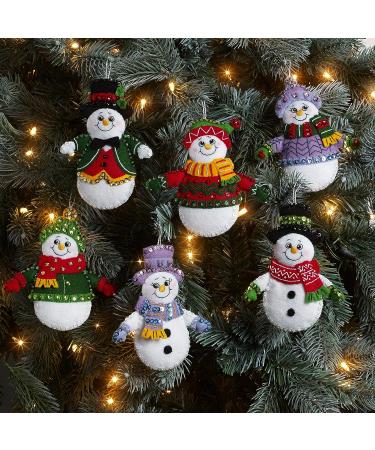 Bucilla Snow Much Fun Set of 6 Felt Applique Ornament Making Kit - DIY Needlepoint Arts and Crafts - Buy Online on SooperMarket.com