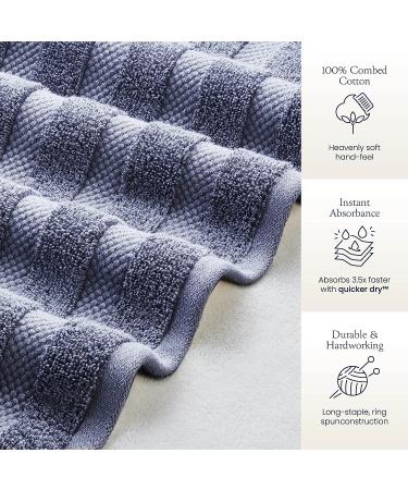 Jumbo Bath Sheets Towels 35x70 - 2-Pack, 100% Cotton, Extra Large Absorbent Towel Set - Gray & White - Buy Online on SooperMarket.com