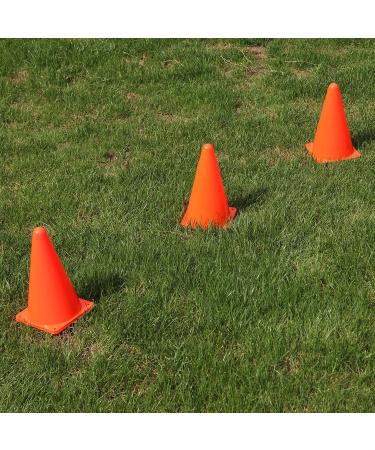 CARTMAN 9 Inch 12 Pack Plastic Training Cones - Indoor Outdoor Traffic Cones for Soccer, Skating, Football, Basketball - Field Marker Agility Cones for Festive Events - Buy Online on SooperMarket.com