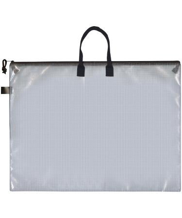 Pro Art Mesh Vinyl Zipper Bag, 19-inch x 25-inch Handle, Translucent 19-inch x 25-inch Mesh Bag with Zipper and Handle