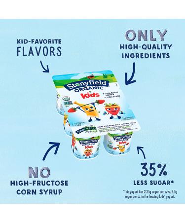 Stonyfield Organic Kids Strawberry & Strawberry Banana Yogurt Cups Variety Pack - 6 Ct, 4 oz Each - Buy Online on SooperMarket.com