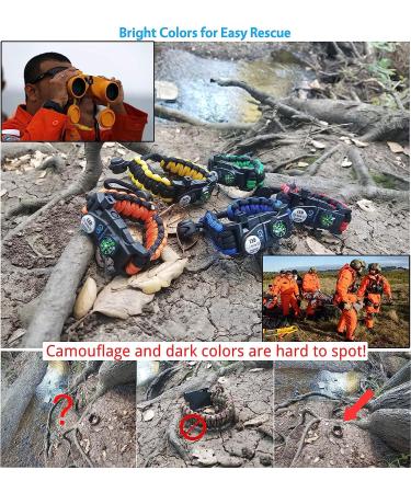 Survival Paracord Bracelet Set of 2 Blue- Tactical Emergency Gear Kit with SOS LED Light, Multitools, Fire Starter, Compass, and Whistle - Buy Online on SooperMarket.com