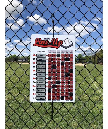 Jacer Baseball Softball Line Up Board | Durable Aluminum with Secure Hook and Loop | Includes 12 Name Plates | Team Roster Organizer - Buy Online on SooperMarket.com