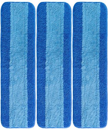 VanDuck Microfiber Cleaning Pads Compatible with Bona Mop (3 Pack) - Microfiber Mop Pads for Hardwood Floor for 18 Inch Mop Blue 3 Count (Pack of 1)