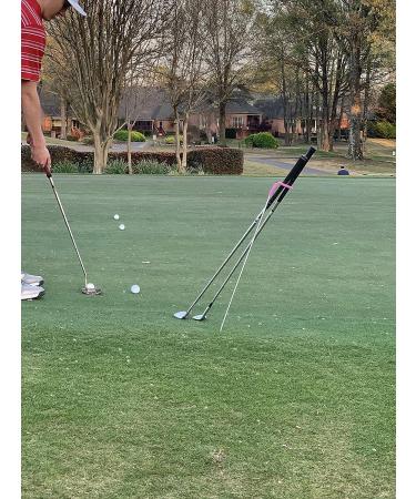 V-Shaped Golf Club Stand: Keep Clubs Clean, Dry & Visible - Durable Stainless Steel, Easy to Carry - Buy Online on SooperMarket.com