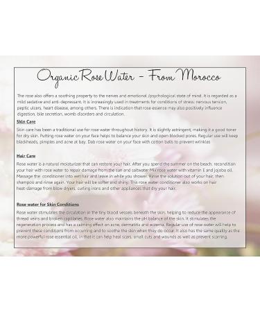 Premium Organic Moroccan Rose Water - 100% Pure Food Grade - 4oz Glass Bottle - Hydrate & Rejuvenate Your Skin - Imported by Sweet Essentials - Buy Online on SooperMarket.com