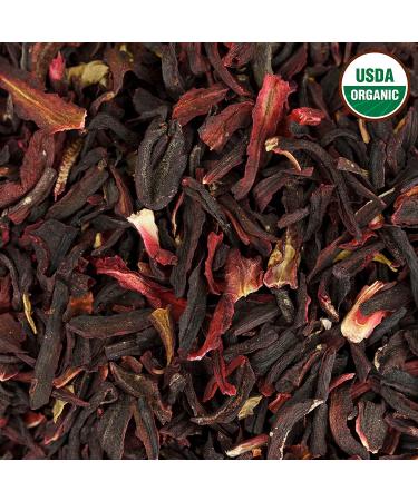 Organic Hibiscus Tea 1LB (16Oz) | Caffeine-Free Herbal Tea | 100% Certified Hibiscus Flowers | Bulk Resealable Bag | 200+ Cups - Buy Online on SooperMarket.com