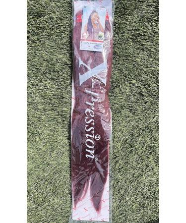 60 INCH XPRESSION LAGOS BRAID PRE-PULLED/PRES-STRETCHED Hair Extension 60 2 In A Pack (Pure Colour 39 Burgundy Red) Heat Resistant Tangle Free Brushable Burdundy Red 39 60 inches - Buy Online on SooperMarket.com