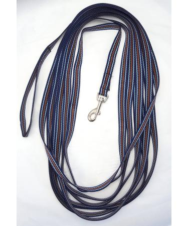 elropet tracking leash towline search leash 20m 20mm with hand loop 3-coloured Africa dark blue-light blue-brown
