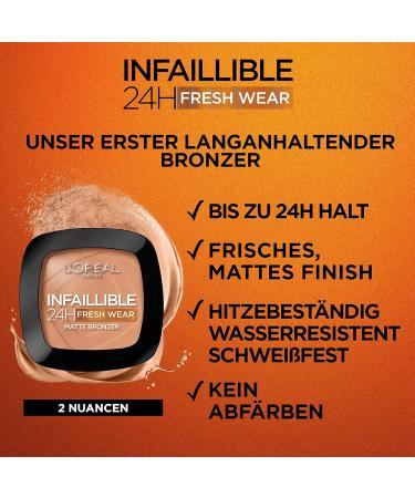 L'Or al Paris Infaillible 24h Soft Matte Bronzer - Long-Lasting Opaque Tan | 350 Medium 9g | International Shipping Available - Buy Online on SooperMarket.com