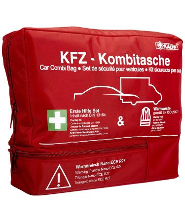 Kalff car combination bag TRIO Compact first aid kit car + safety vest + warning triangle NANO with first aid brochure