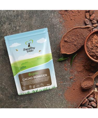 Organic Raw Cacao Powder by TheHealthyTree Company - Ideal for Yoghurt, Smoothies & Baking - High Protein, Magnesium, Fibre & Potassium - Sugar-Free Vegan Cacao Powder (250g) - Buy Online on SooperMarket.com
