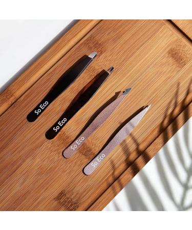 So Eco Rose Gold Tweezers Set - 4-Part Precision Beauty Tools for Flawless Brows | Eco-Friendly & International Shipping - Buy Online on SooperMarket.com