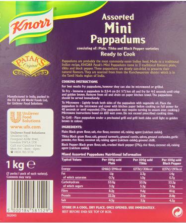 Knorr Patak's Mini Pappadums 1 kg 12953602 - Buy Online on SooperMarket.com