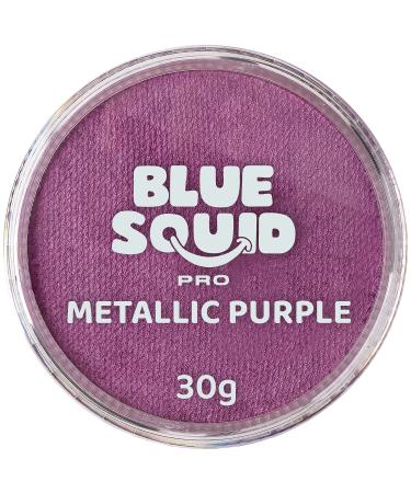 Blue Squid PRO Face Paint - Metallic Purple (30gm) Professional Water Based Single Cake Face & Body Paint Makeup Supplies for Adults Kids Halloween Facepaint SFX Water Activated Face Painting