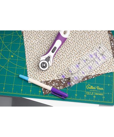Quilted Bear Quilting Rulers - Transparent Acrylic Non-Slip Patchwork Ruler with Angles - 6 x 12 inches - Buy Online on SooperMarket.com
