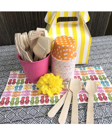 300-Pack Mini Wooden Spoons - 3.75 Inches - Eco-Friendly & Biodegradable | Outside the Box Papers - Buy Online on SooperMarket.com
