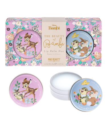 MAD BEAUTY Disney Beauty of Bambi Lip Balm Duo  Strawberry & Vanilla Lip Balms  Thumper & Bambi  Hydrate  Soften  Moisturize  Scented  Fragranced