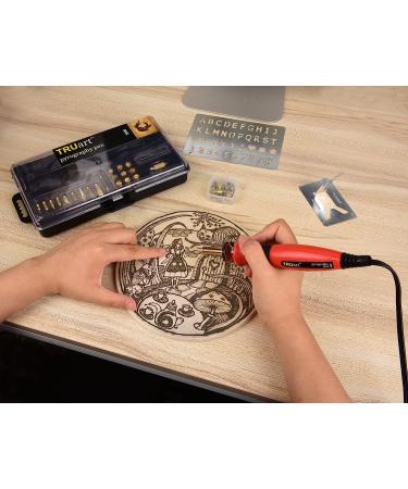 TRUArt Stage 1 Wood and Leather Pyrography Pen Kit - 21 Tips - Dual Power Mode - Best for Woodburning and Leather Crafts - Buy Online on SooperMarket.com