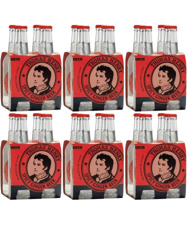 Thomas Henry Spicy Ginger Beer - surprisingly sharp - (6 x 4 x 0.2 l glass MW) 6 Set gingerlimonade for mixing your long drinks and cocktails like Moscow Mule with Vodka & Co.