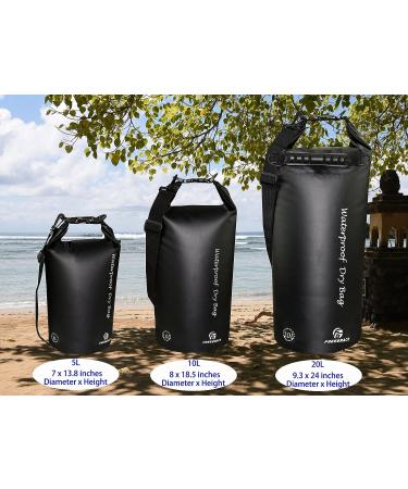Freegrace Waterproof Dry Bags Set of 3 - 5L - Ideal for Swimming, Kayaking, Rafting & Boating - Black - Includes Waist Pouch & Phone Case - Buy Online on SooperMarket.com