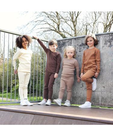 DreamBuy Ribbed Pyjama/Tracksuit/Loungewear | Unisex Kids-Adults | 20 Colours | 1-2 Years | Chocolate - Buy Online on SooperMarket.com