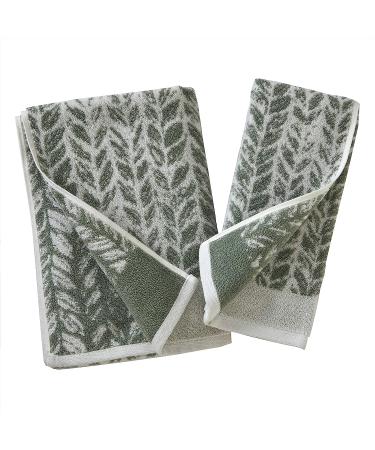 SKL Home Distressed Leaves Hand Towel (2-Pack) Sage 16 x 26 - Buy Online on SooperMarket.com