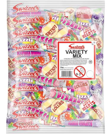 Swizzels Variety Mix Bulk Mixed Sweets and lollipops Bag 3 kg (Pack of 1) & Mini Me Mix Favourites Bulk Sweets Bag 3 kg + Sweets Bag 3 kg - Buy Online on SooperMarket.com